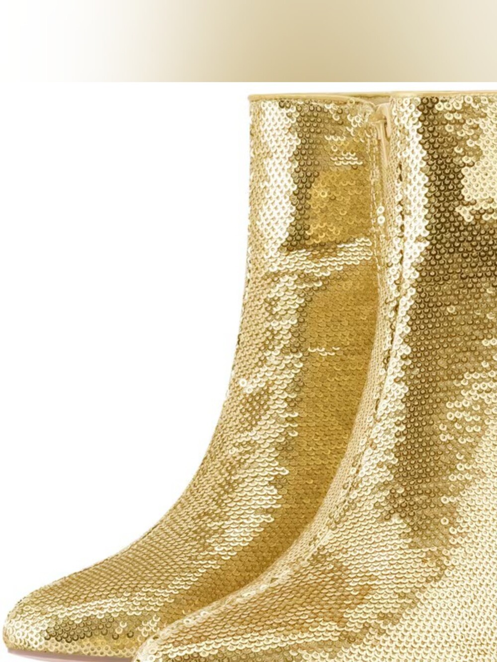 Luxe Metallic Gold Sparkly Sequin Ankle Boots